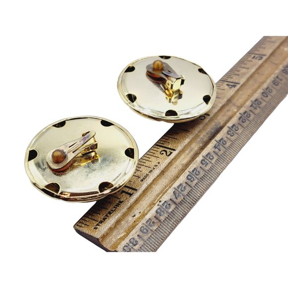 Vintage 80's Bold Runway Clip Earrings (A295) - Picture 2 of 3